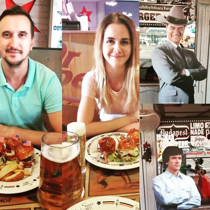 Ewingok 🍔🍺🏜@lippai_k #dallasetterem #kancsósör #miniburgers🍔 #ewing #southforkranch #feldobox #köszönöm