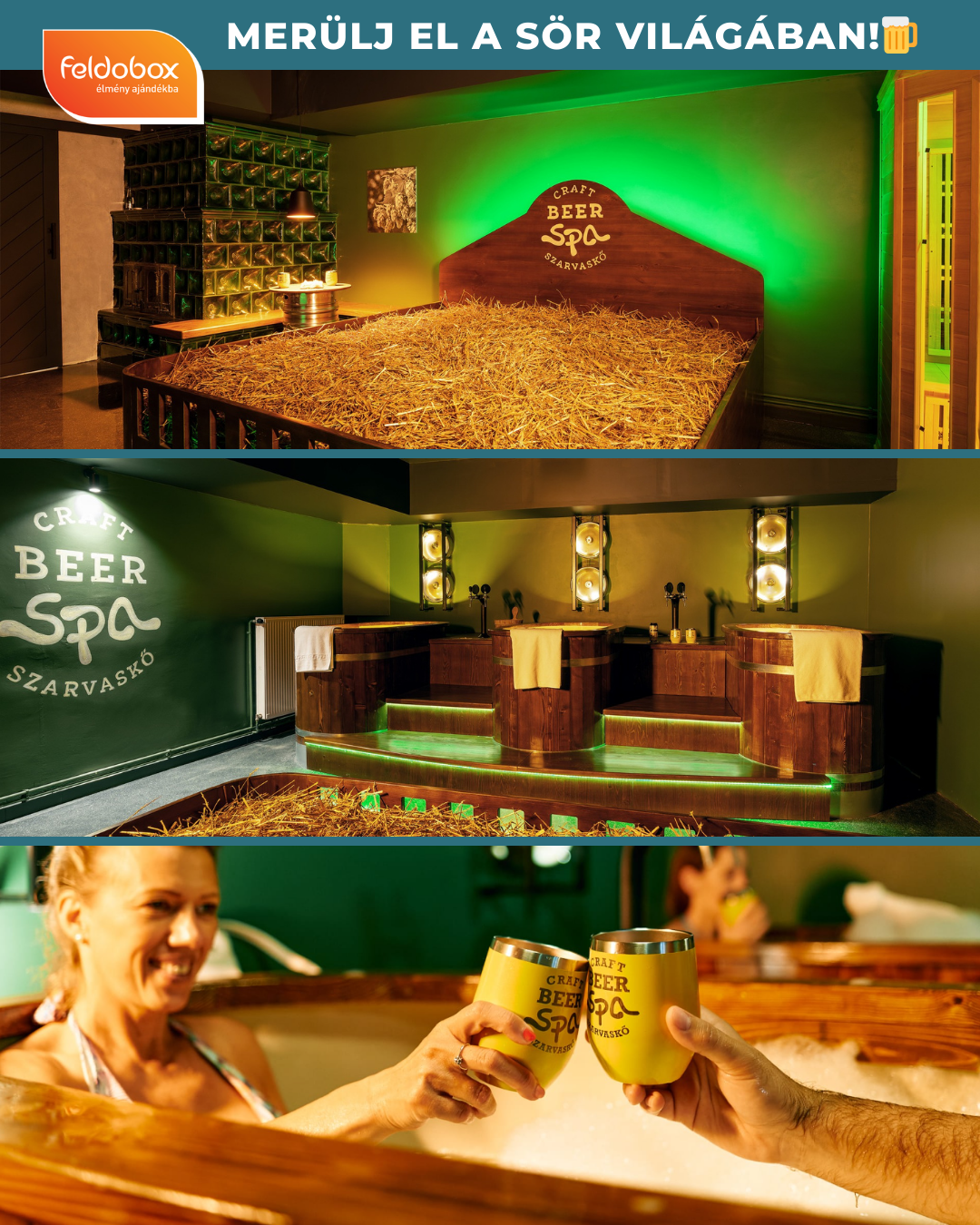 🍺✨ Fedezd fel a @craftbeerspa élményeit az Öko Park Panzió-Kempingben:

• Privát sörfürdő & sörkóstoló: – mártózz meg egy kád komlóval, malátával és gyógynövényekkel készült fürdővízben és kóstold kedvenc söreidet a VIP élménycsomag keretében.
• Beer Flight sörkóstoló – teszteld a kisüzemi sörkülönlegességeket a Kóstoló élménycsomaggal.

🎁 Feldobox-ot ajándékozva nem tudsz hibázni! Adj élményt, ami garantáltan felejthetetlen – a megajándékozott maga dönt, hogy mikor és melyik élményt választja.

👉 Nézd meg a programokat:
Privát sörfürdő és sörkóstoló: https://www.feldobox.hu/programok/privat-sorfurdo-es-sorkostolo-uj-vip
Beer Flight sörkóstoló: https://www.feldobox.hu/programok/beer-flight-sorkostolo-uj-kostolo

#Feldobox #élményajándék #CraftBeerSpa #sörfürdő #sörkóstoló #ajándékötlet #élmények