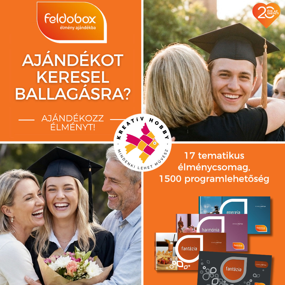 Ballagási ajándékon töröd a fejed? Ajándékozz pénz helyett élményt, ami örök emlék marad 🤩🥳 Üzleteinkben számos Feldobox csomag közül válogathatsz, keresd a kihelyezett állványon a pénztár közelében!
Üzleteink:👩‍🎓Allee 🧑‍🎓Árkád 👩‍🎓Campona 🧑‍🎓Pólus 👩‍🎓Westend 🧑‍🎓Tatabánya Vértes Center 👩‍🎓Pécs Árkád 

#kreatívhobby #ballagásiajándék #ballagás #feldobox #élménytajándékba