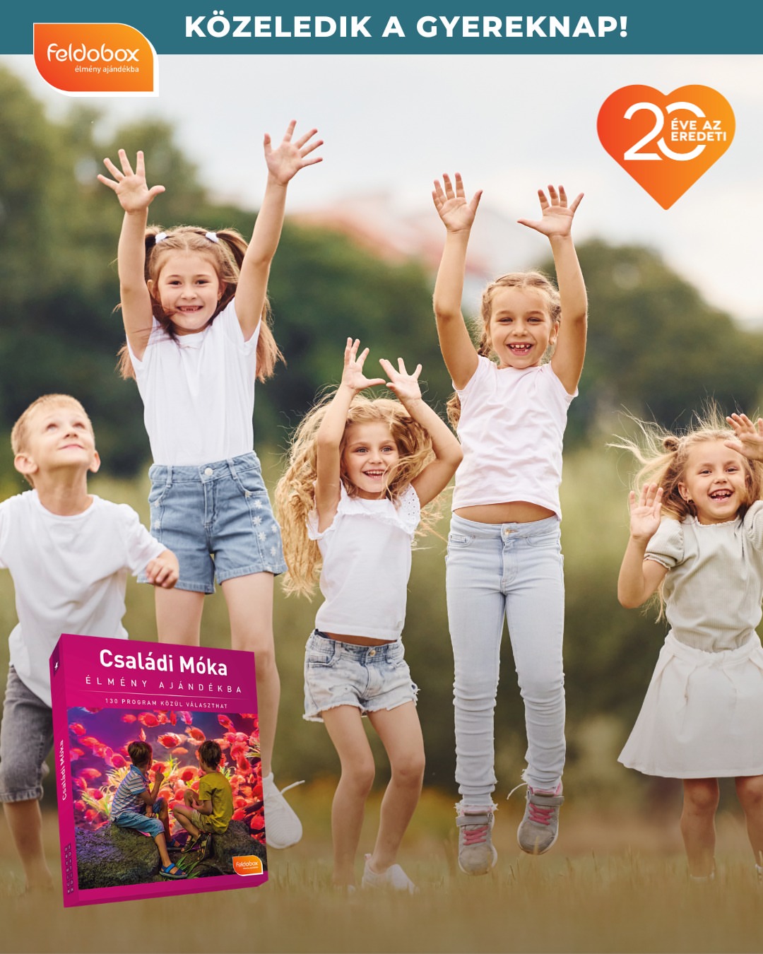 🎈 Gyereknapi ajándék, ami az egész családnak élmény!

Gyereknap alkalmából lepd meg a kicsiket – és persze magatokat is – egy közös kalanddal. A Feldobox Családi móka élménycsomag olyan programokat kínál, ahol a nevetés, a játék és a közös élmények kerülnek a középpontba. 👨‍👩‍👧‍👦

Állatkertek, kalandparkok, izgalmas családi programok és rengeteg élmény vár – csak ki kell választani, melyik legyen a következő közös kaland.

👉 Fedezd fel a Családi móka élménycsomagot:
https://www.feldobox.hu/termekek/csaladi-moka

Feldobox – 20 éve az eredeti élményajándék.

#Feldobox #Gyereknap #CsaládiMóka