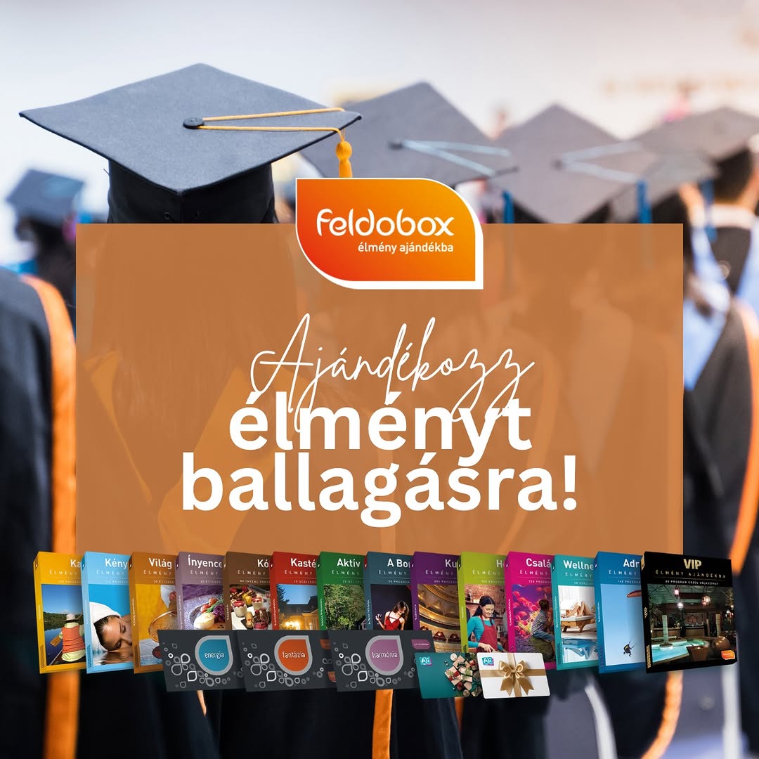 🎓 Életre szóló alkalomhoz életre szóló ajándék dukál! 💐✨

A ballagás egy különleges mérföldkő, amelyet érdemes maradandó élménnyel megünnepelni. Lepd meg ballagó családtagod egy Feldobox élményajándékkal, amely 17 tematikus élménycsomag és több mint 1500 programlehetőség közül kínál választást.

Legyen szó feltöltődésről a Harmónia, izgalmas kalandokról az Energia, inspiráló programokról a Kultúra vagy különleges meglepetésekről a Fantázia csomagban, biztosan találsz az ünnepelthez illő élményt. ✨

Keresd a Feldobox csomagokat IBUSZ irodáink egyikében!
👉 https://www.ibusz.hu/feldobox

#ballagás #ajándékötlet #élményajándék #Feldobox #IBUSZ