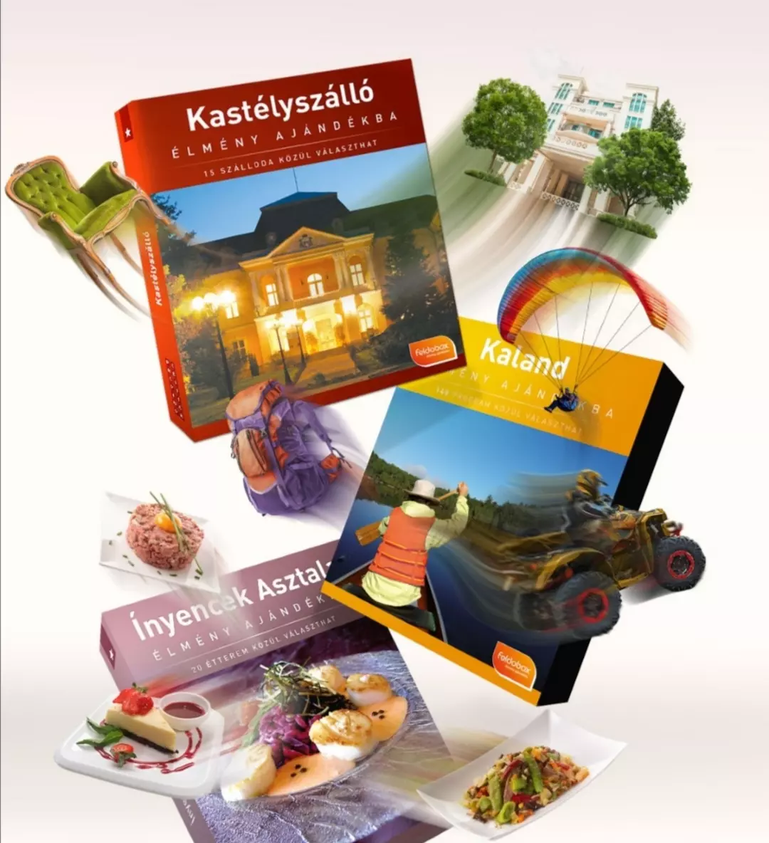 A Feldobox élménycsomagok olyan ajándékutalványok, melyekkel a megajándékozott maga választhat számtalan felejthetetlen program közül.

Kínálatunk: 18 féle élménycsomag, több mint 1500 izgalmas programmal szabadidő, wellness, gasztronómia és üdülés területeken! 

Keressétek a Mozaik - Könyvesbolt és Kávézó - ban!!
#Feldobox #élményajándék