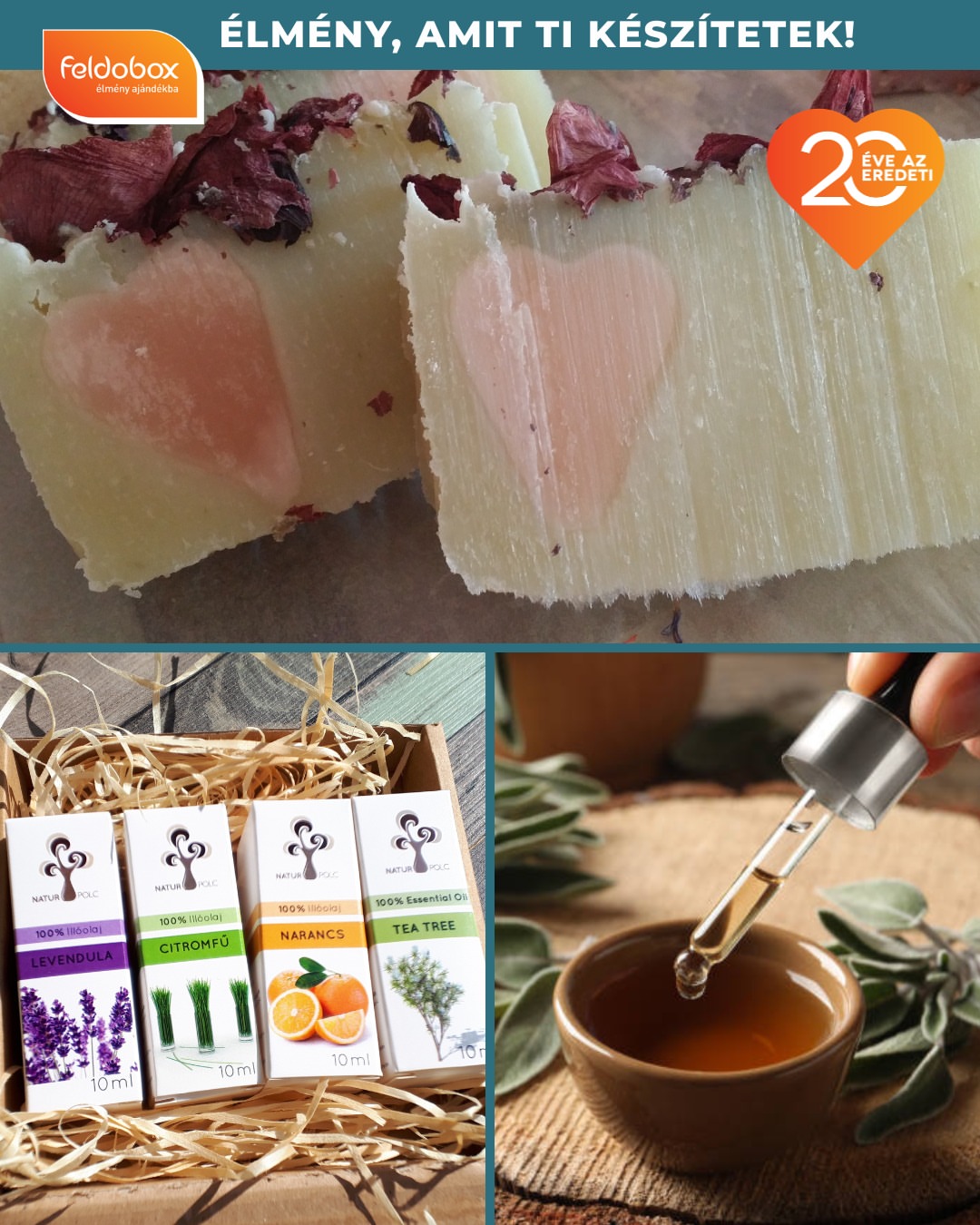 🌿 Mit szólnátok, ha ezúttal ti készítenétek el saját natúrkozmetikumaitokat?

A Naturpolc workshopjain a természetes alapanyagok és az alkotás öröme találkozik. Megismerkedhettek a natúrkozmetikumok világával, miközben saját kezűleg készíthettek különleges kencéket – egy program, ahol nemcsak új tudással, hanem saját készítésű termékekkel és élményekkel is gazdagodhattok. 🧴🌱

✨ A Naturpolc programjai több Feldobox élménycsomaggal is elérhetők:

🌼 Harmónia élménycsomag – Gyógykence-készítő kurzus
https://feldobox.hu/programok/gyogykence-keszito-kurzus-harmonia

🪻 Fantázia élménycsomag – Natúrkozmetikum workshopok
https://feldobox.hu/programok/naturkozmetikum-workshopok-fantazia

👉 Merüljetek el a természetes kozmetikumok világában, és alkossatok valami igazán egyedit a Naturpolc workshopjain Feldobox élménycsomaggal!

Feldobox – 20 éve az eredeti élményajándék.

#Feldobox #Naturpolc #Natúrkozmetikum #Élményajándék